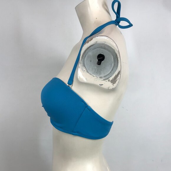 VICTORIA'S SECRET - WOMEN'S 36C - BLUE UNDERWIRE PUSH-UP HALTER SWIM BIKINI TOP - Picture 4 of 6